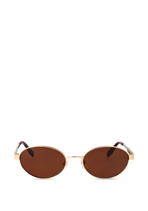 Karl Lagerfeld logo-plaque oval-frame sunglasses - Gold