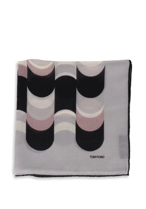 TOM FORD geometric-print pocket square - Grey