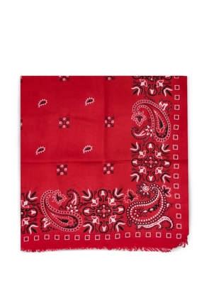 MANIPURI bandana-print frayed scarf - Red