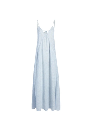 Another Tomorrow striped seamed slip dress - Blue