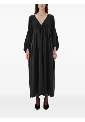 Another Tomorrow empire-waist bishop-sleeve maxi dress - Black