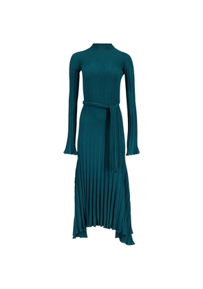 Another Tomorrow ribbed-knit flared dress - Blue