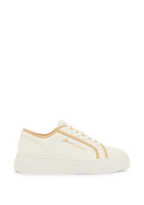 Armani Exchange logo-plaque lace-up sneakers - White