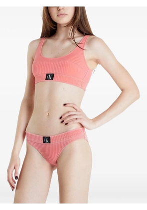 Calvin Klein logo-patch bikini bottoms - Pink