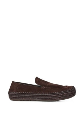 LOEWE Rio braided-sole suede loafers - Brown