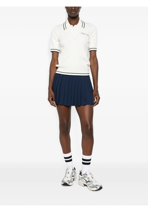 Sporty & Rich cable-knit embroidered polo shirt - Neutrals
