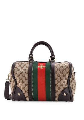 Gucci Pre-Owned Vintage Bee Web Boston Bag GG Canvas Medium satchel - Brown