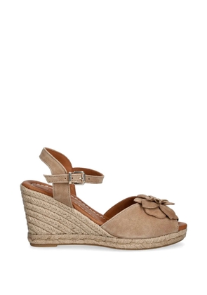 BILLI BI floral-applique wedge espadrilles - Neutrals