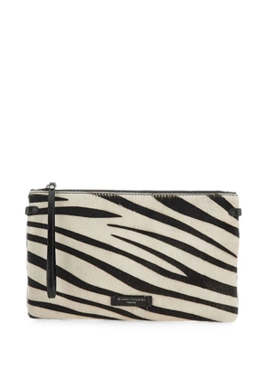 GIANNI CHIARINI Hermy zebra-print clutch bag - Neutrals