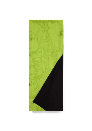 Shanghai Tang Crane and Pine jacquard double-sided scarf - Green