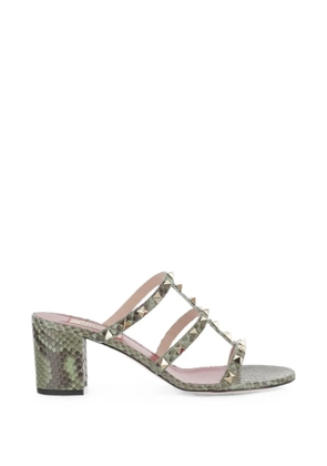 Valentino Garavani Rockstud snakeskin-effect sandals - Green