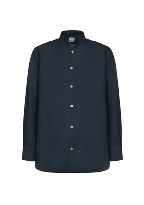 Eleventy mandarin-collar long-sleeve shirt - Blue