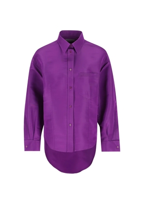 Balenciaga logo-embroidered shirt - Purple
