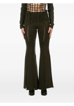 Isa Boulder boot-cut trousers - Green