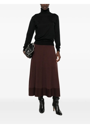 SERGIO MORETTI FIRENZE fine-knit flared skirt - Brown