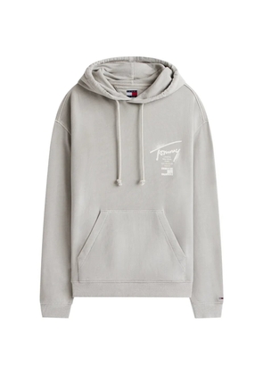 Tommy Hilfiger Signature back-logo washed hoodie - Grey