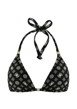 GUESS USA logo-print triangle bikini top - Black