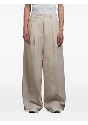 Moorer Rumy pleated wide-leg trousers - Neutrals