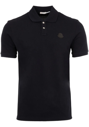 Moncler logo-appliqué polo shirt - Blue