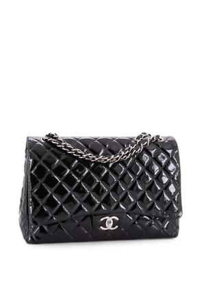 CHANEL Pre-Owned Classic Double Flap Bag Quilted Patent Maxi shoulder bag - Black