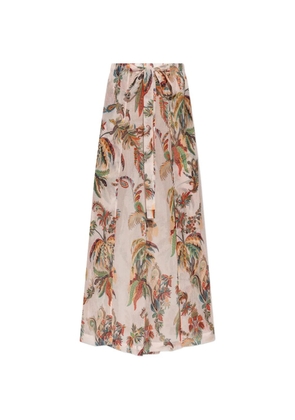 ETRO paisley-print slit-detail palazzo pants - Neutrals
