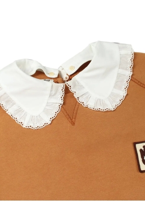 Miu Miu Pre-Owned 2010s logo-patch sweatshirt - Brown