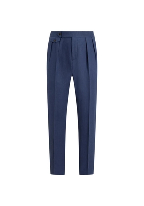 Polo Ralph Lauren pleated linen trousers - Blue