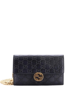 Gucci Pre-Owned Icon Wallet on Chain Guccissima Leather crossbody bag - Black