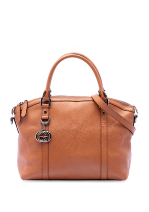 Gucci Pre-Owned 2016-2026 Medium Calfskin GG Charm Dome satchel - Brown