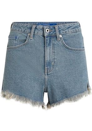Karl Lagerfeld Jeans frayed denim shorts - Blue
