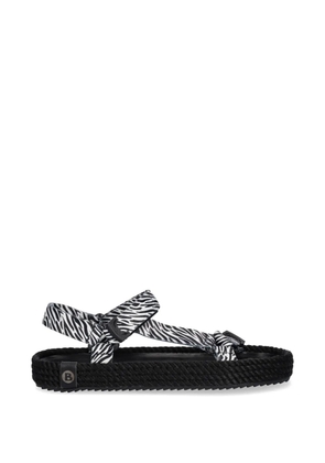 BOHONOMAD Miami zebra-print rope sandals - Black