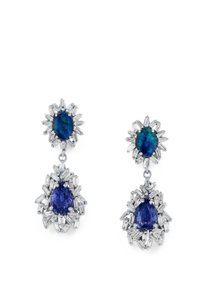 Suzanne Kalan opal and sapphire drop earrings - Silver