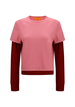 Guest In Residence layered-effect fine-knit T-shirt - Pink