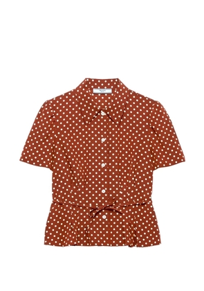 Prada polka-dot marocain shirt - Brown