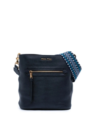 Miu Miu Pre-Owned 2010-2026 Goatskin Madras crossbody bag - Blue