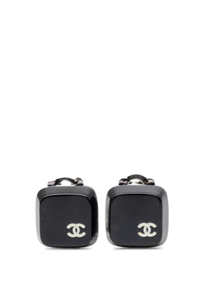 CHANEL Pre-Owned 2000 CC Resin Square Clip On Earrings costume earrings - Black