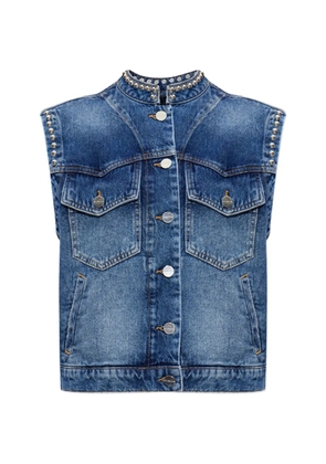 AllSaints Mav stud-embellished denim waistcoat - Blue