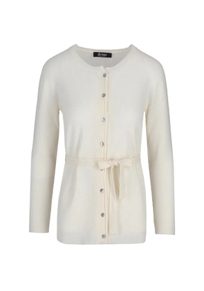 La-Rose belted button-front cardigan - Neutrals