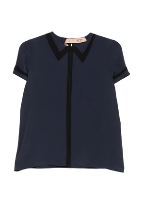 Nº21 contrast-trim short-sleeve top - Blue