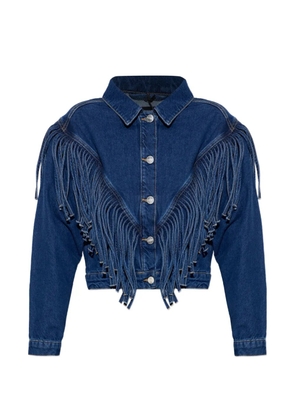 AllSaints Marlene tassel-trim denim jacket - Blue