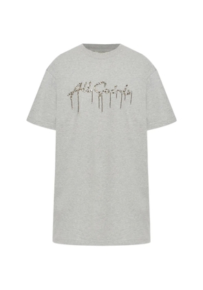 AllSaints sequin-embellished logo-print T-shirt - Grey