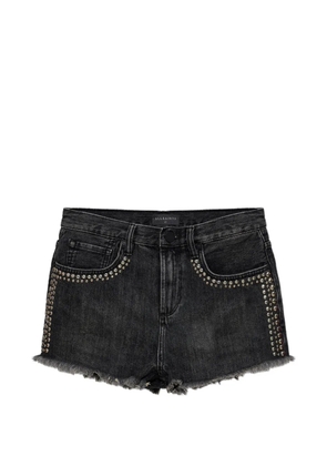 AllSaints Heidi stud-embellished frayed-hem shorts - Black