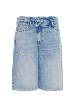 AllSaints Aki distressed raw-hem shorts - Blue