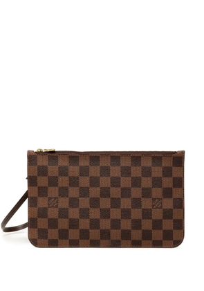 Louis Vuitton Pre-Owned 2015 Damier Ebene Neverfull Pochette clutch bag - Brown