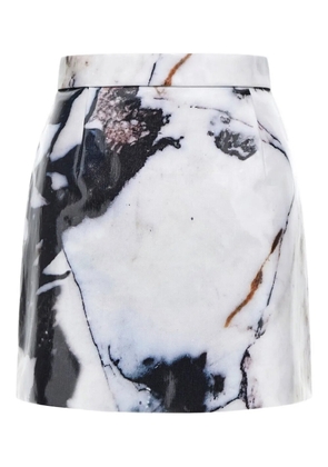 Roberto Cavalli marble-print mini skirt - White