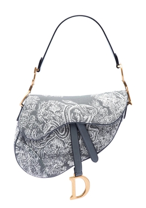 Christian Dior Pre-Owned 2021 Canvas Embroidered Reverse Toile De Jouy Saddle Bag shoulder bag - Grey