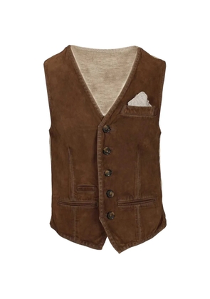 Al Duca D’Aosta 1902 suede-panelled waistcoat - Brown