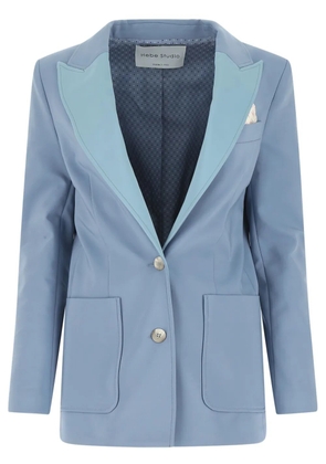 Hebe Studio contrast-lapel blazer - Blue