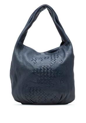 Bottega Veneta Pre-Owned 2010 Intrecciato Trimmed Cervo Deerskin Hobo shoulder bag - Blue