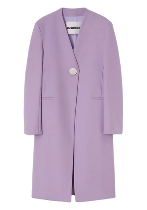 Jil Sander V-neck single-breasted coat - Purple